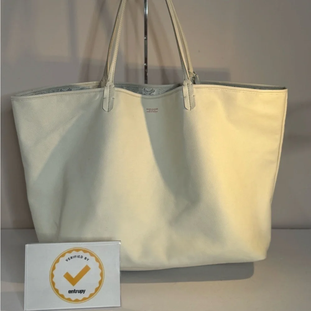 Goyard Anjou Reversible Tote Coated Canvas GM White Certified Authentic